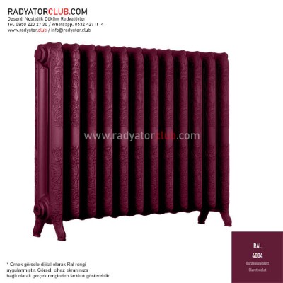 Decora 800-180 Ayaklı Desenli Döküm Radyatör, ral 4004 |  6 Kolon